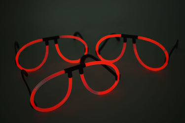 Red Glow Stick Eye Glasses Bracelets Bulk Pack- 50 Pairs